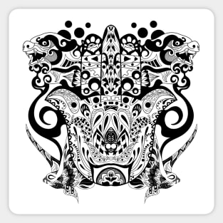 kaiju mandala zentangle pattern in ecopop beast Sticker